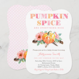 Girl Boho Pumpkin Spice Baby Dusche Einladende Kar Einladung