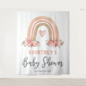 Girl Boho Rainbow Baby Shower Tapestry Wandteppich (Vorderseite)