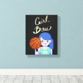 Girl Boss Basketball Leinwanddruck (Insitu (Holzboden))