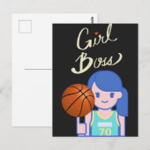 Girl Boss Basketball Postkarte (Vorne/Hinten)
