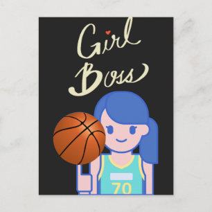 Girl Boss Basketball Postkarte