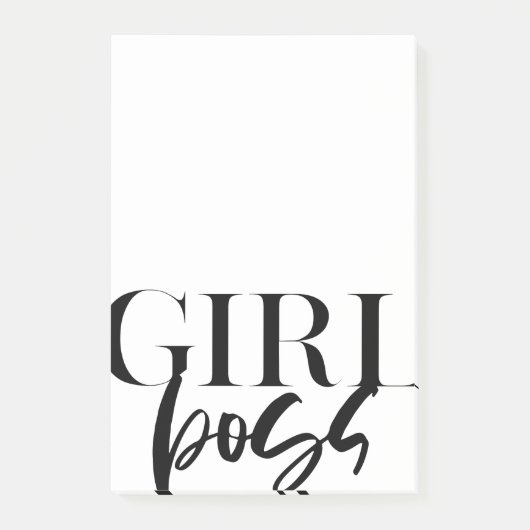 Girl Boss Black Text Geschäftsfrau Post-it Klebezettel (Vorderseite)
