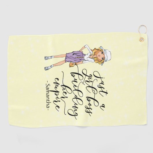 Girl Boss | Blonde Lady | Gelb Golfhandtuch (Horizontal)