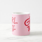 Girl Boss Bold Typography Red & Pink Feminine Kaffeetasse (Mittel)