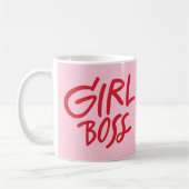 Girl Boss Bold Typography Red & Pink Feminine Kaffeetasse (Links)