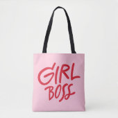 Girl Boss Bold Typography Red & Pink Feminine Tasche (Vorderseite)