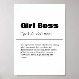Girl Boss Definition Wall Art Print Poster