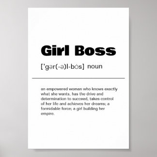 Girl Boss Definition Wall Art Print Poster