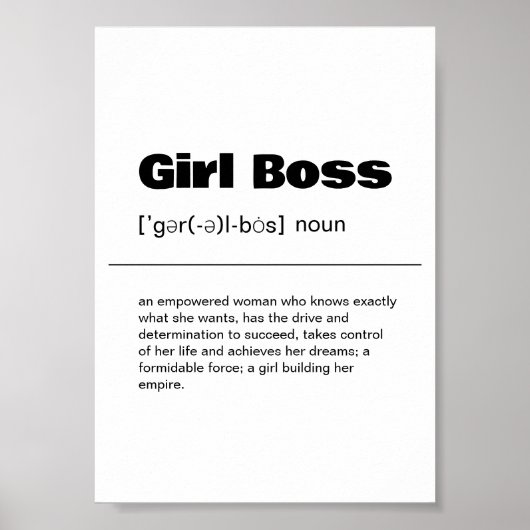 Girl Boss Definition Wall Art Print Poster (Vorne)