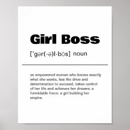 Girl Boss Definition Wall Art Print Poster