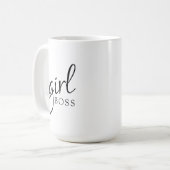 Girl Boss Elegant Schwarz und Weiß Kaffeetasse (Vorderseite Links)