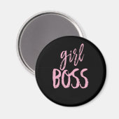 Girl, Boss Fun Typografie Magnet (Vorderseite/Rückseite)