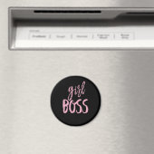 Girl, Boss Fun Typografie Magnet (In Situ (Geschirrspüler))