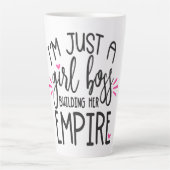 Girl Boss Gebäude Ihr Empire Name Datum hinzufügen Milchtasse (Vorderseite)