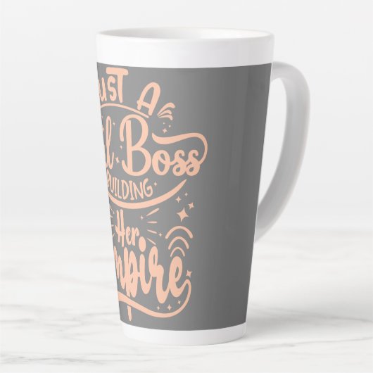 Girl Boss Gebäude Ihr Empire Word Art Milchtasse (Rechte Ecke)