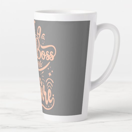 Girl Boss Gebäude Ihr Empire Word Art Milchtasse (Rechts)