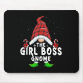 Girl Boss Gnome Buffalo Kariert Matching Family Ch Mousepad (Vorne)