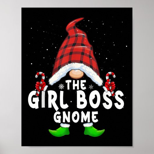 Girl Boss Gnome Buffalo Kariert Matching Family Ch Poster (Vorne)