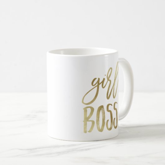 Girl Boss | Gold Coffee Tasse (VorderseiteRechts)