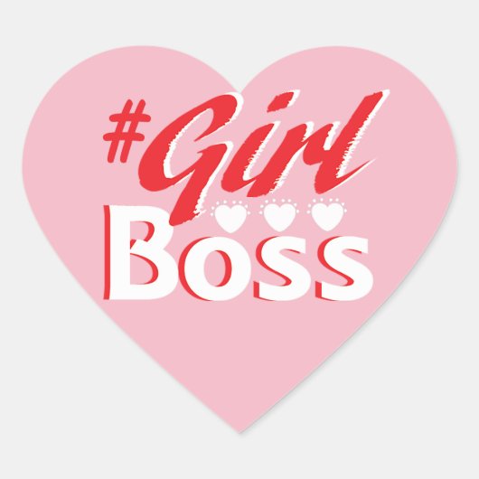 Girl Boss Herz-Aufkleber (Vorderseite)