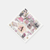 Girl Boss Luxury Zebra Pink Black Serviette (Ecke)