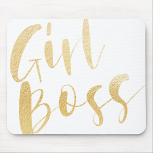 Girl Boss Minimalistische Handschrift für Pinsel Mousepad