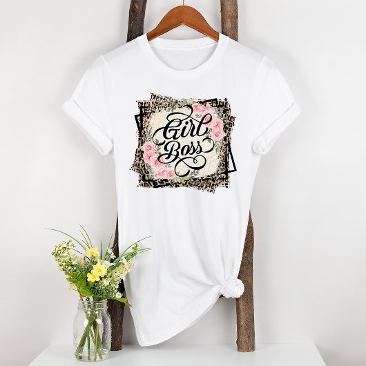 Girl Boss Modern Leapord Print Tri-Blend Shirt