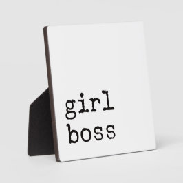 Girl Boss Motivierend Office-Schreibtischsigne Fotoplatte