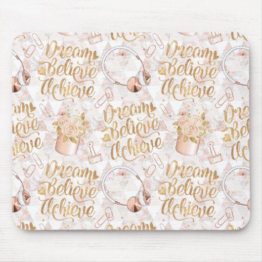 Girl Boss Mousepad - Träumen, glauben, erreichen (Vorne)