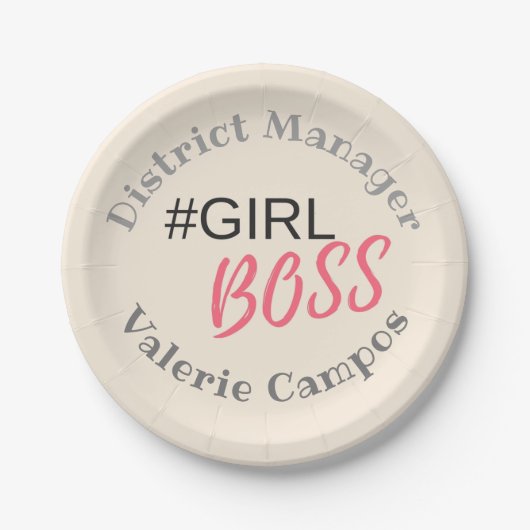Girl Boss Personalisiert Pappteller (Vorderseite)