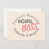 Girl Boss Personalisiert Postkarte (Vorne/Hinten)