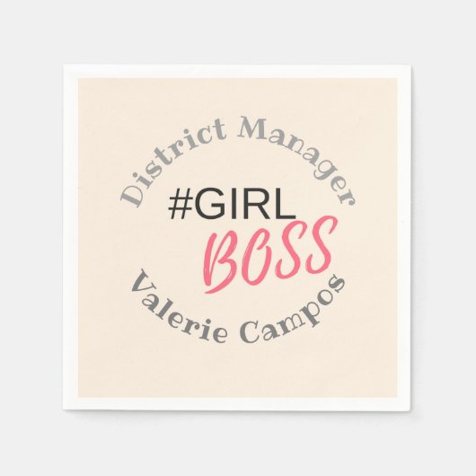 Girl Boss Personalisiert Serviette (Vorderseite)