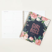 Girl Boss | Personalisierte Navy und Rosa Flora Planer (Anzeige)