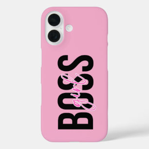 Girl Boss Pink Black iPhone 16 Hülle