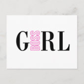 Girl Boss Pink Black Feiertagspostkarte (Vorderseite)
