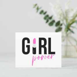 Girl Boss Pink Black Feiertagspostkarte