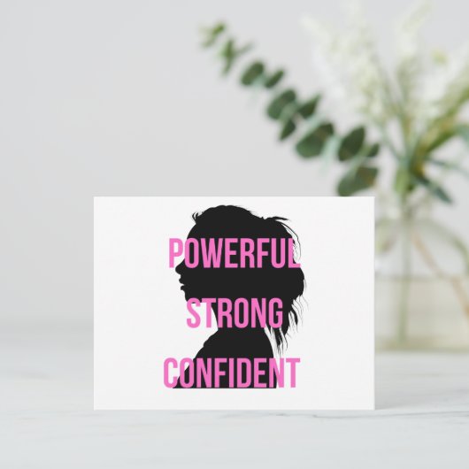 Girl Boss Pink Black Feiertagspostkarte (Stehend Vorderseite)