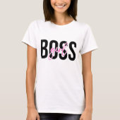 Girl Boss Pink Black T-Shirt (Vorderseite)