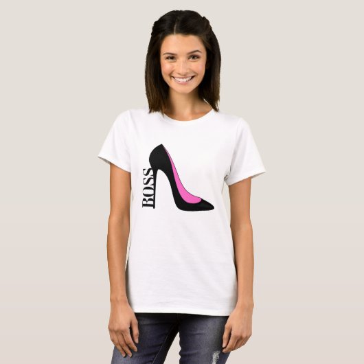 Girl Boss Pink Black T-Shirt (Vorne ganz)