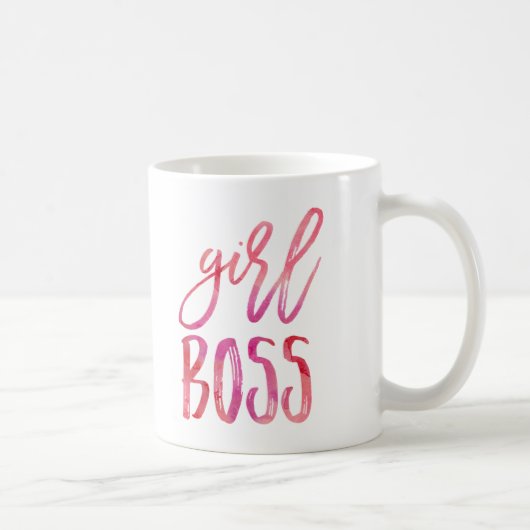 Girl Boss | Pink Watercolor Tasse (Rechts)