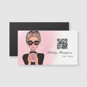 Girl Boss QR Code Magnetkarte