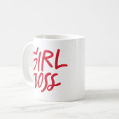 Girl Boss Red Bold Typography Feminine Girly Kaffeetasse (Vorderseite Links)