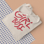 Girl Boss Red Bold Typography Script Feminine Tragetasche