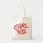 Girl Boss Red Bold Typography Script Feminine Tragetasche (Vorne)