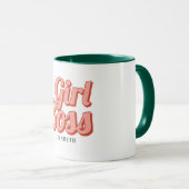 Girl Boss Retro Individueller Name Kaffeemaschine Tasse (VorderseiteRechts)
