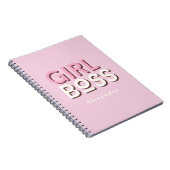 Girl Boss Retro Minimal Pink Notebook Notizblock (Rechte Seite)