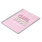 Girl Boss Retro Minimal Pink Notebook Notizblock (Linke Seite)