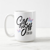 GIRL BOSS | Retro Typografie Personalisiert Kaffeetasse (Links)