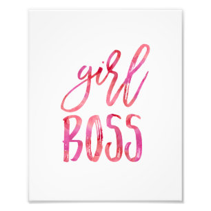 Girl Boss   Rosa Aquarellfarben Art Print Fotodruck