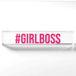 Girl Boss Rosa Namensschild Büro-Accessoire Namensplakette